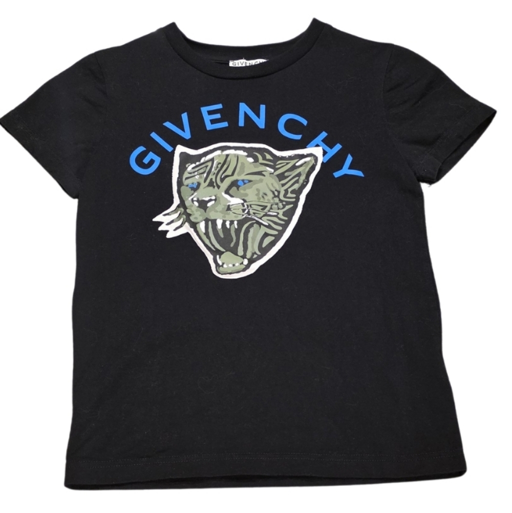 Givenchy Designer Kids Black Graphic T-Shirt Panther Size 8